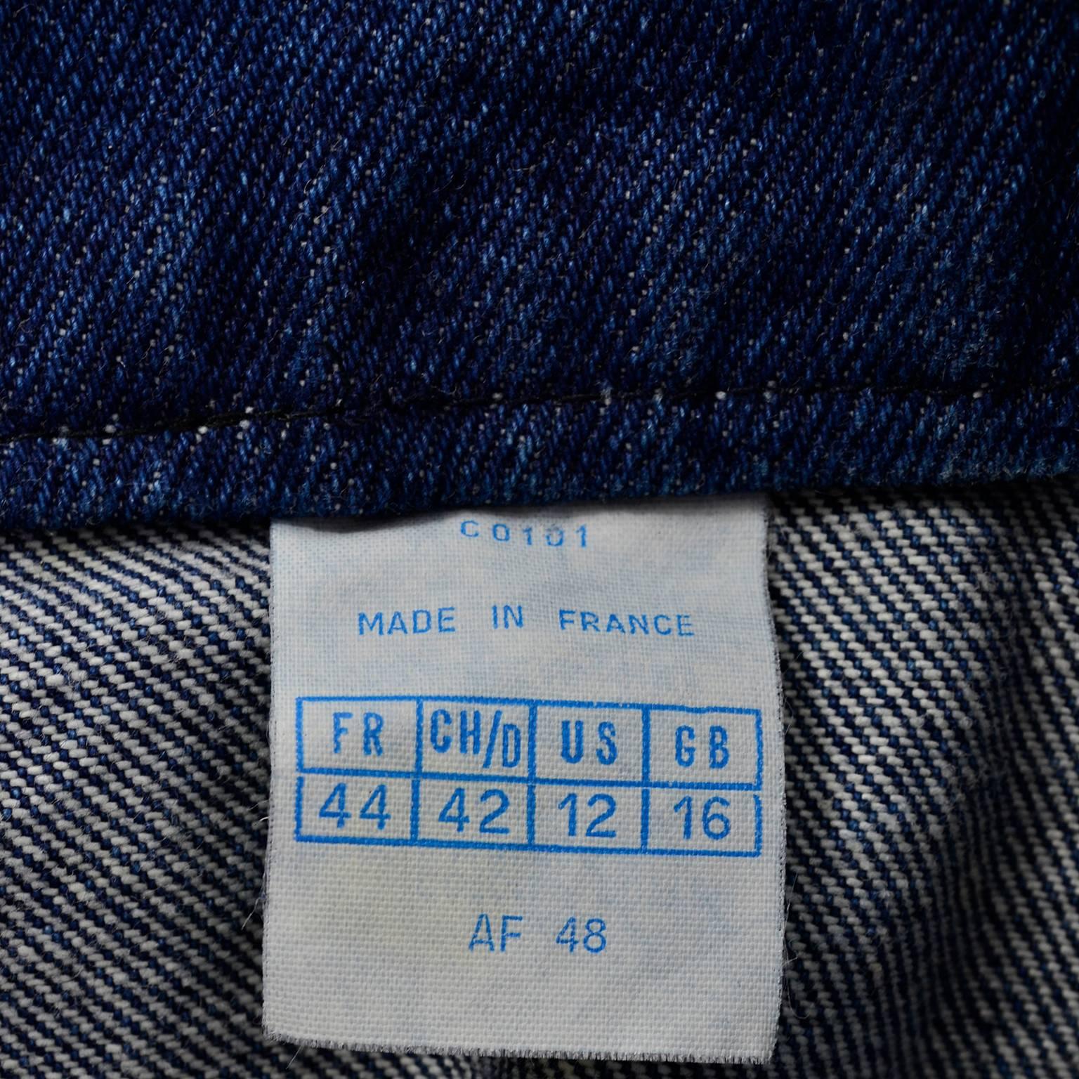 Rare Vintage Azzedine Alaia 1980s High Waisted Denim Cropped Jeans w/ Zippers 4