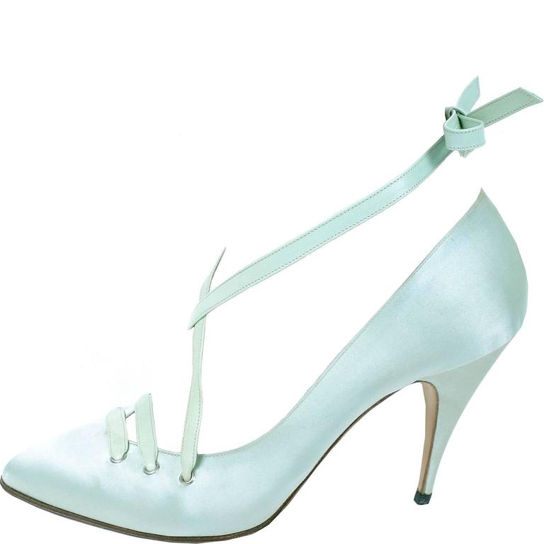green satin shoes uk