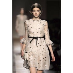 Documented 2011 Valentino Dress in Cream Organza w Black & White Flowers
