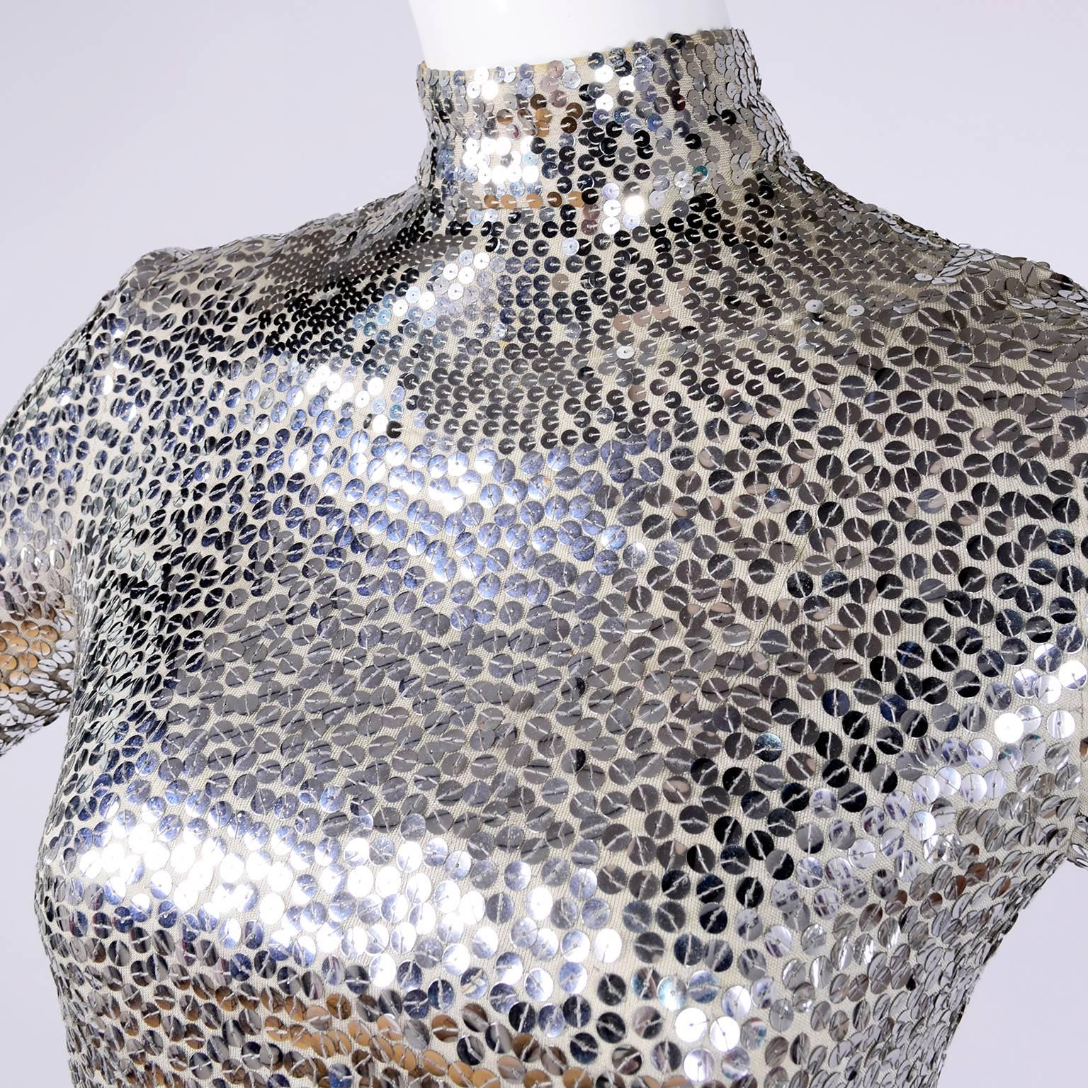 silver evening top