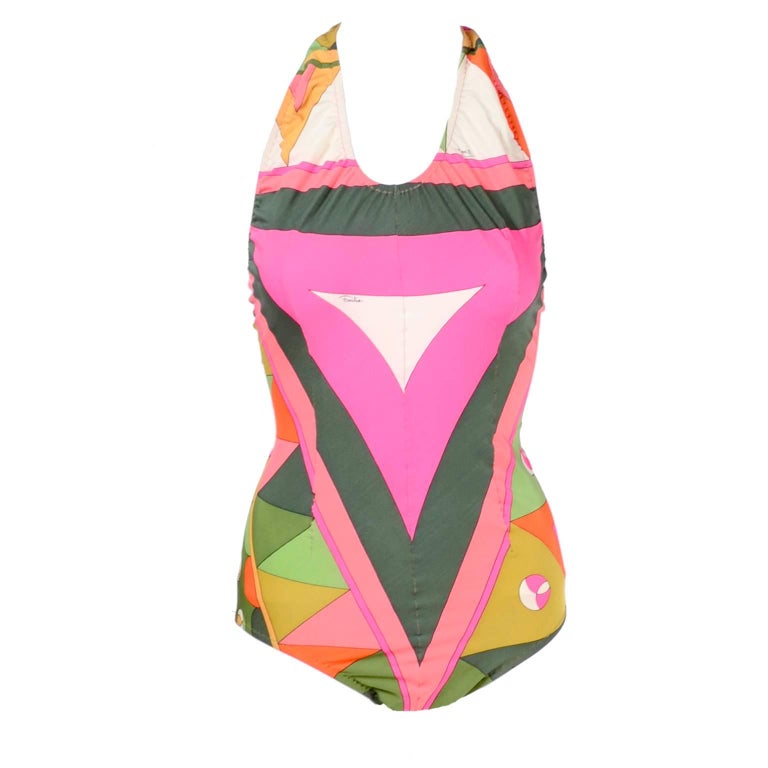 Vintage Pucci Swimsuit Signature Print Size Medium For Sale at 1stDibs | pucci  bathing suit, pucci swim suit, pucci bathing suits