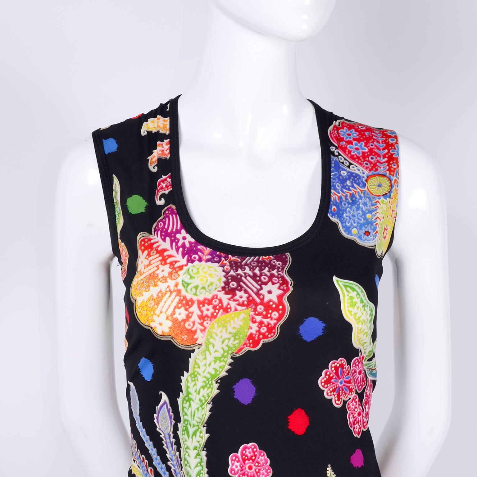 Vintage 1990s Gianni Versace Floral Silk Dress Runway A / W 1993 - 1994  1