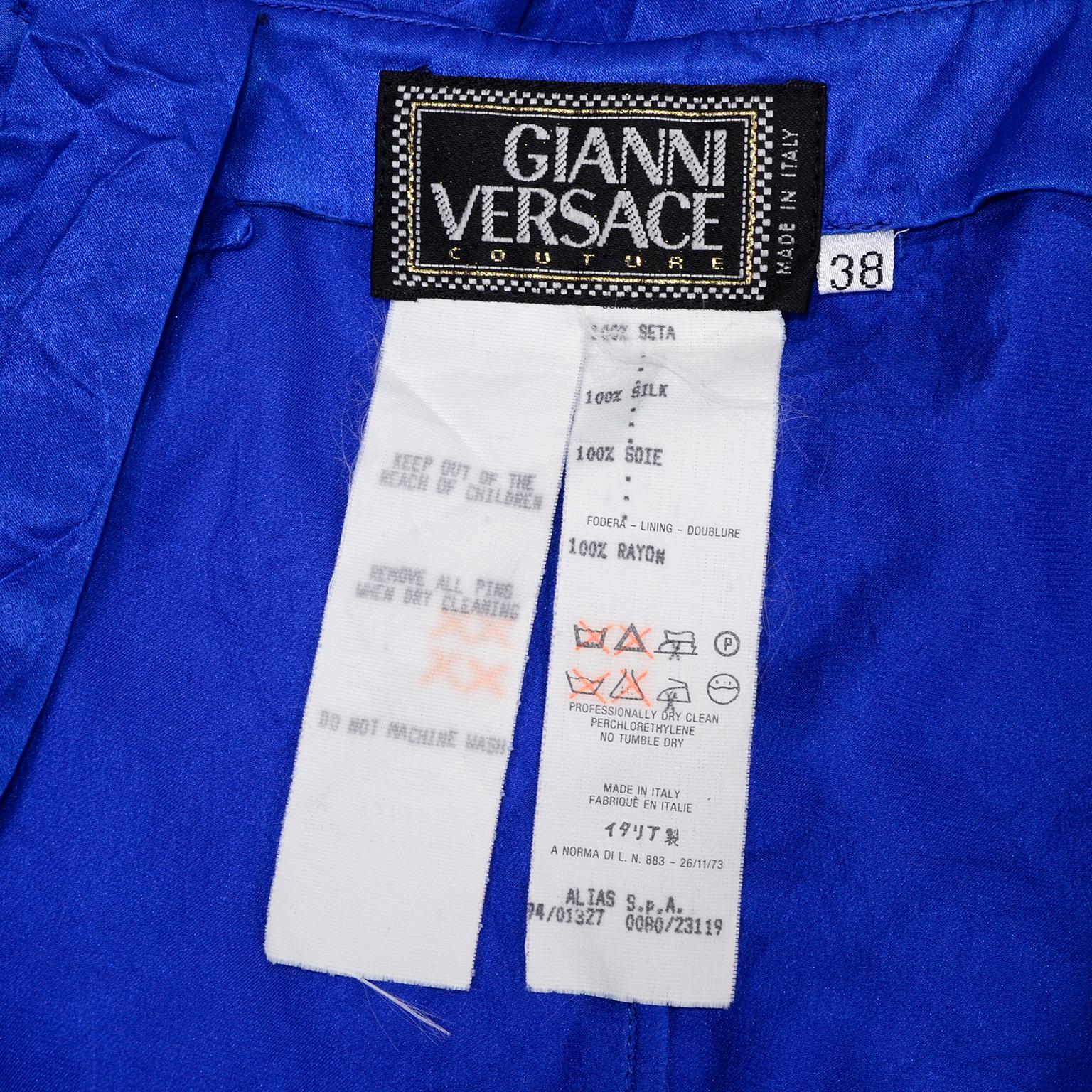 Gianni Versace Couture Blue Silk Documented Runway Dress, 1994 For Sale 3
