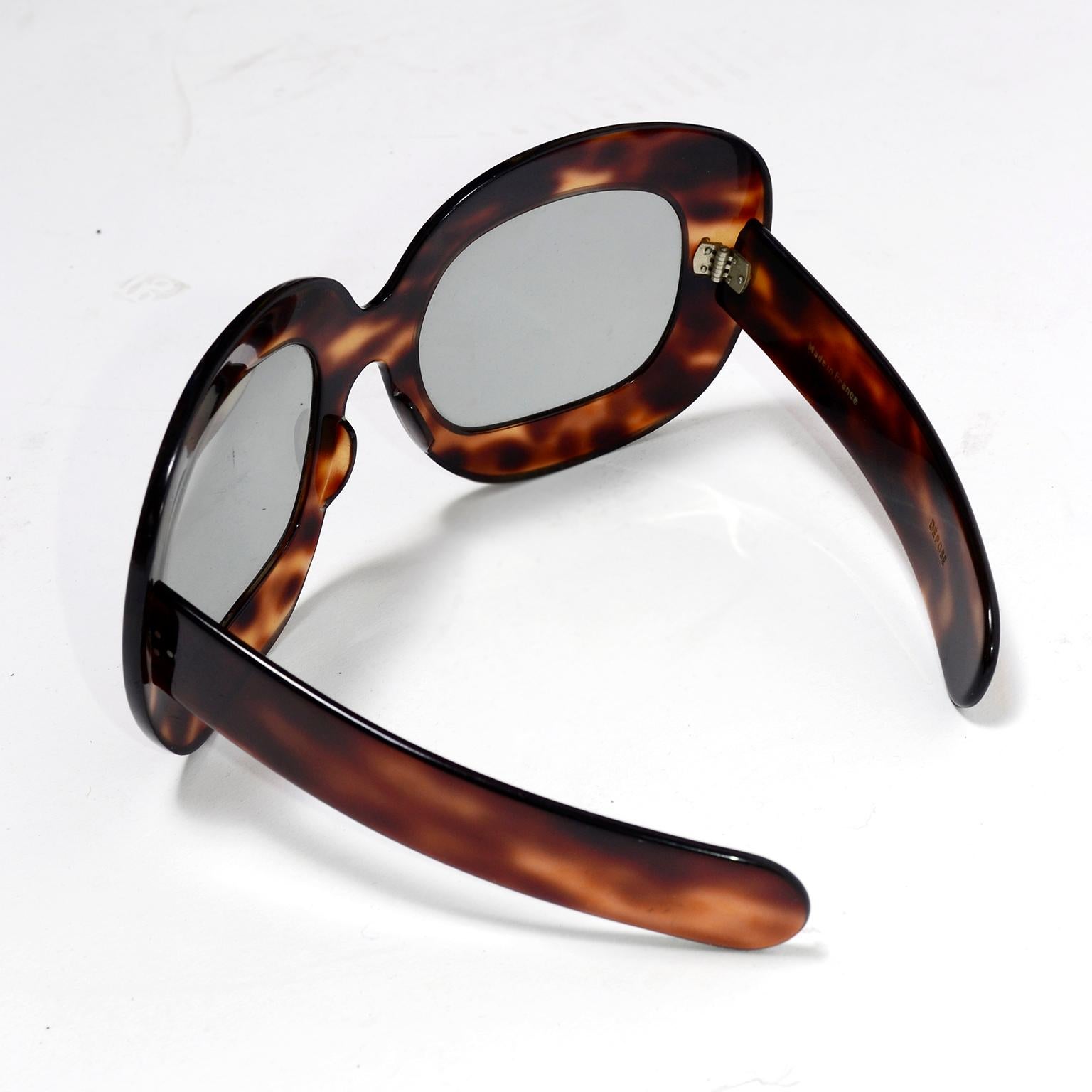 Women's Faux Tortoise Oversized Vintage Sunglasses Made in France, 1960s