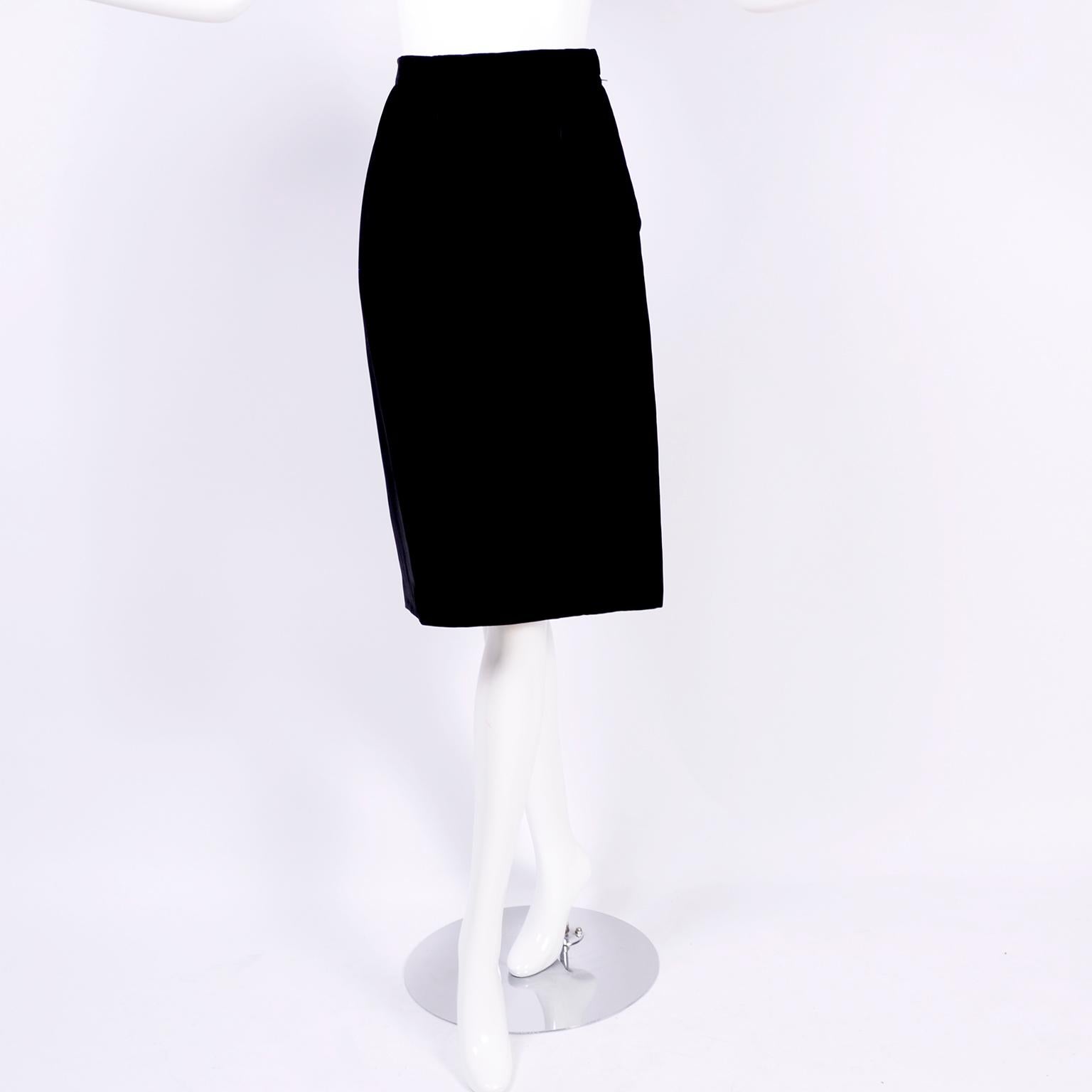 Valentino Vintage 2 Piece Dress Yellow Burn Out Velvet Top & Black Velvet Skirt For Sale 1