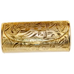 1970s Vintage Handbag Bullocks Wilshire Gold Metal Minaudière Evening Bag