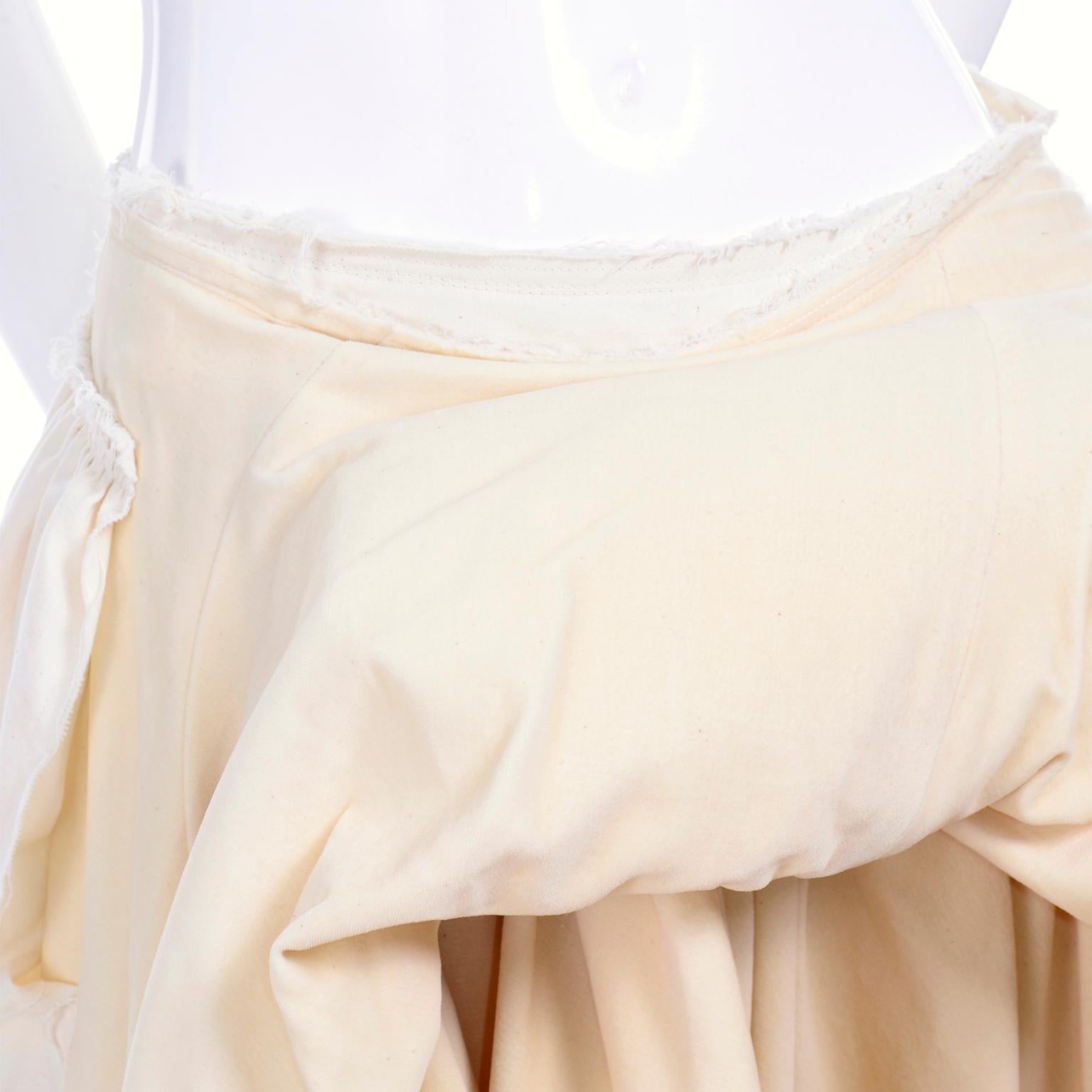 Comme De Garcons Ivory Velvet & Cotton Avant Garde Skirt 2003 In Excellent Condition In Portland, OR