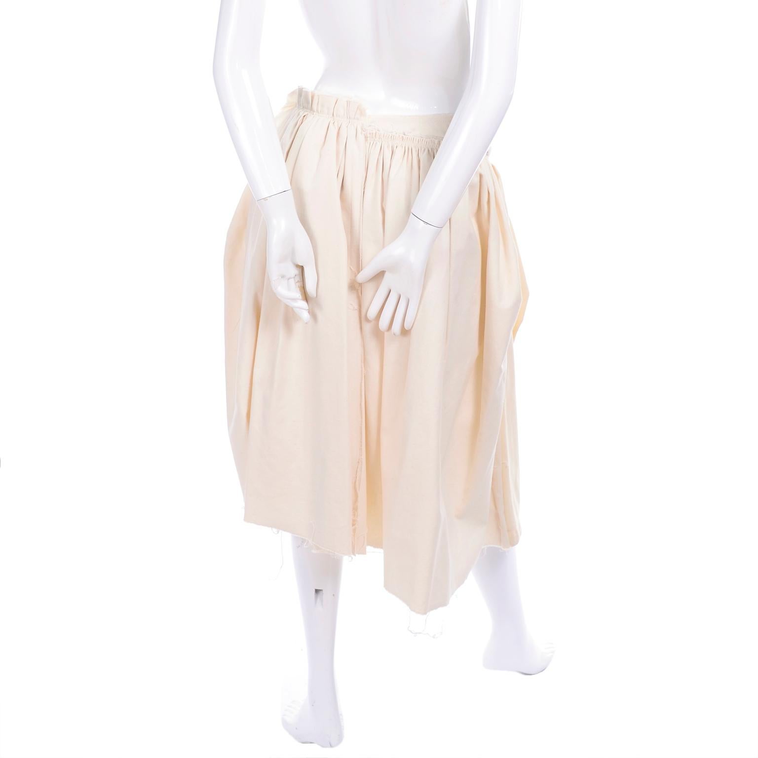 Comme De Garcons Ivory Velvet & Cotton Avant Garde Skirt 2003 1