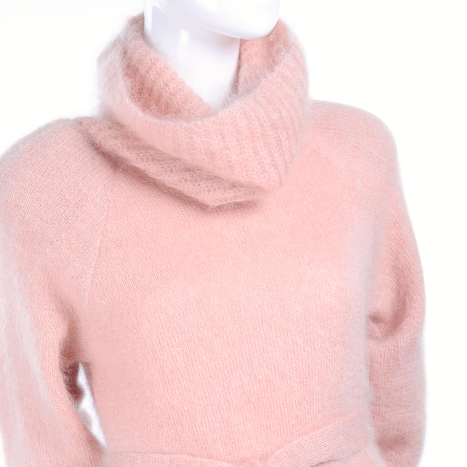 pink cowl neck sweater