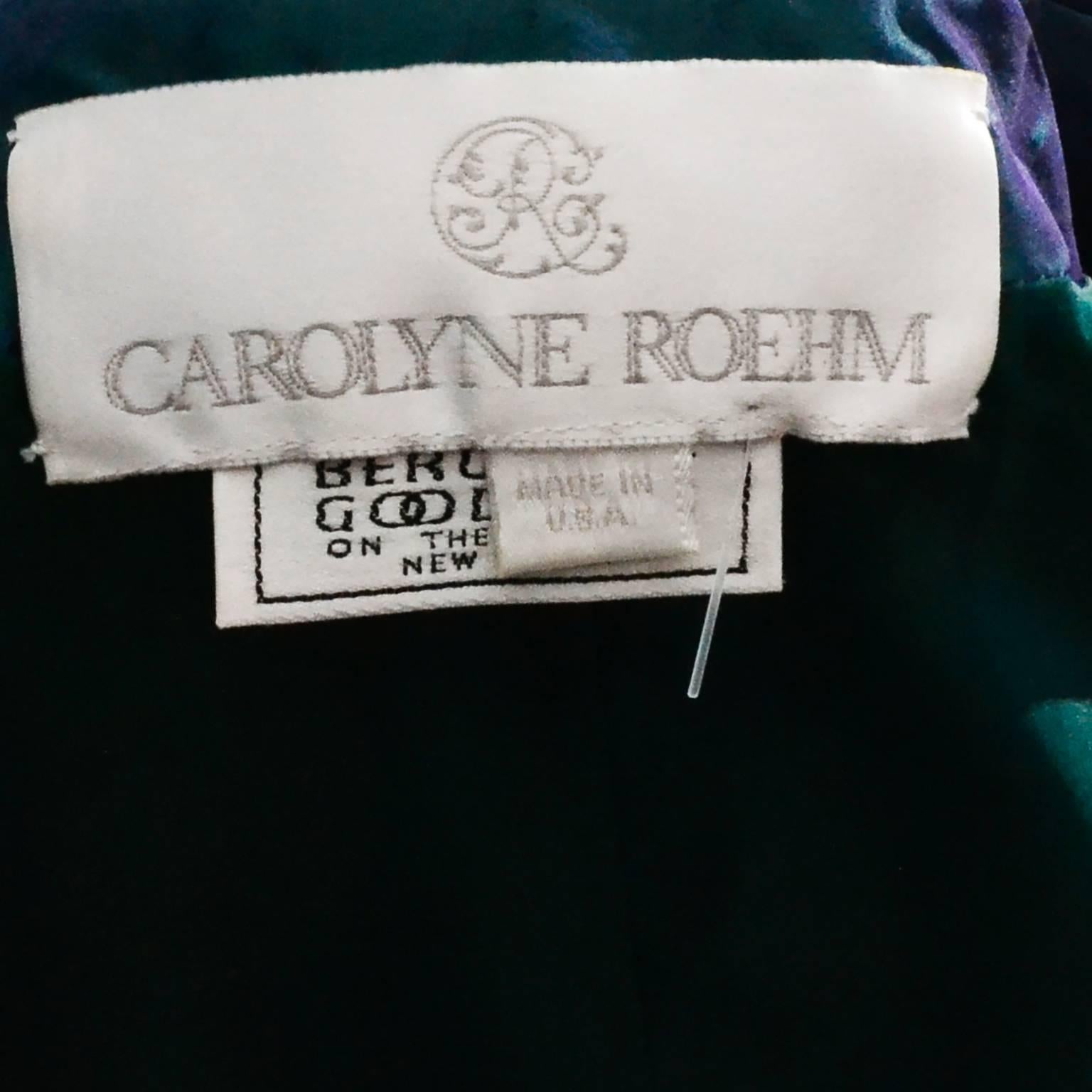 Carolyne Roehm Vintage Dress in Iridescent Green Taffeta From Bergdorf Goodman 3