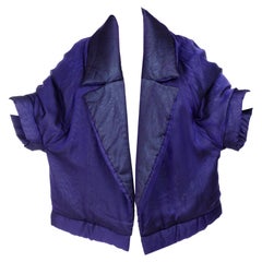 Vintage Gianfranco Ferre Puffer Style Jacket  Purple Silk Coat w Dolman Sleeves