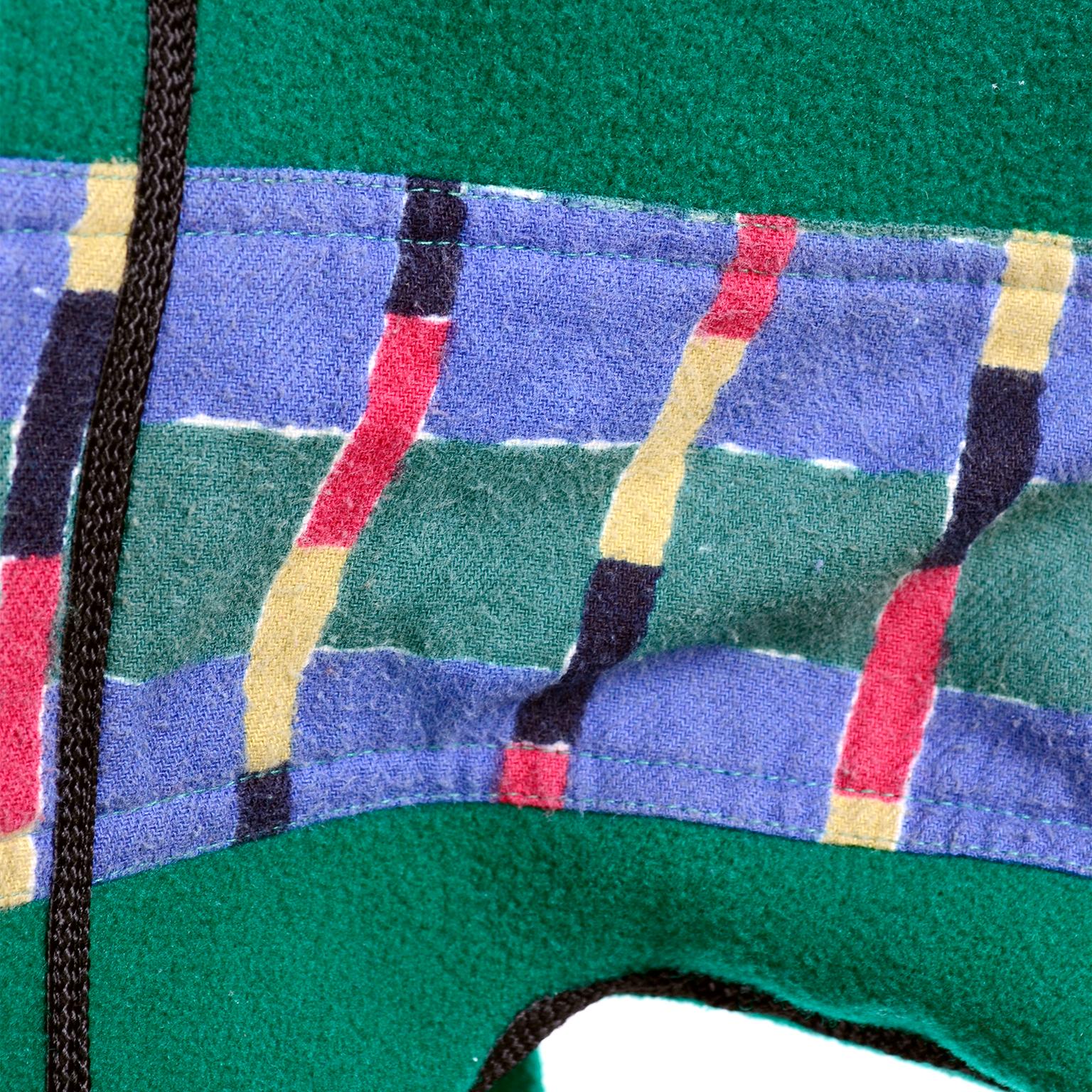 Koos Van Den Akker Vintage Coat Artisan Patchwork Collage Green Wool 1