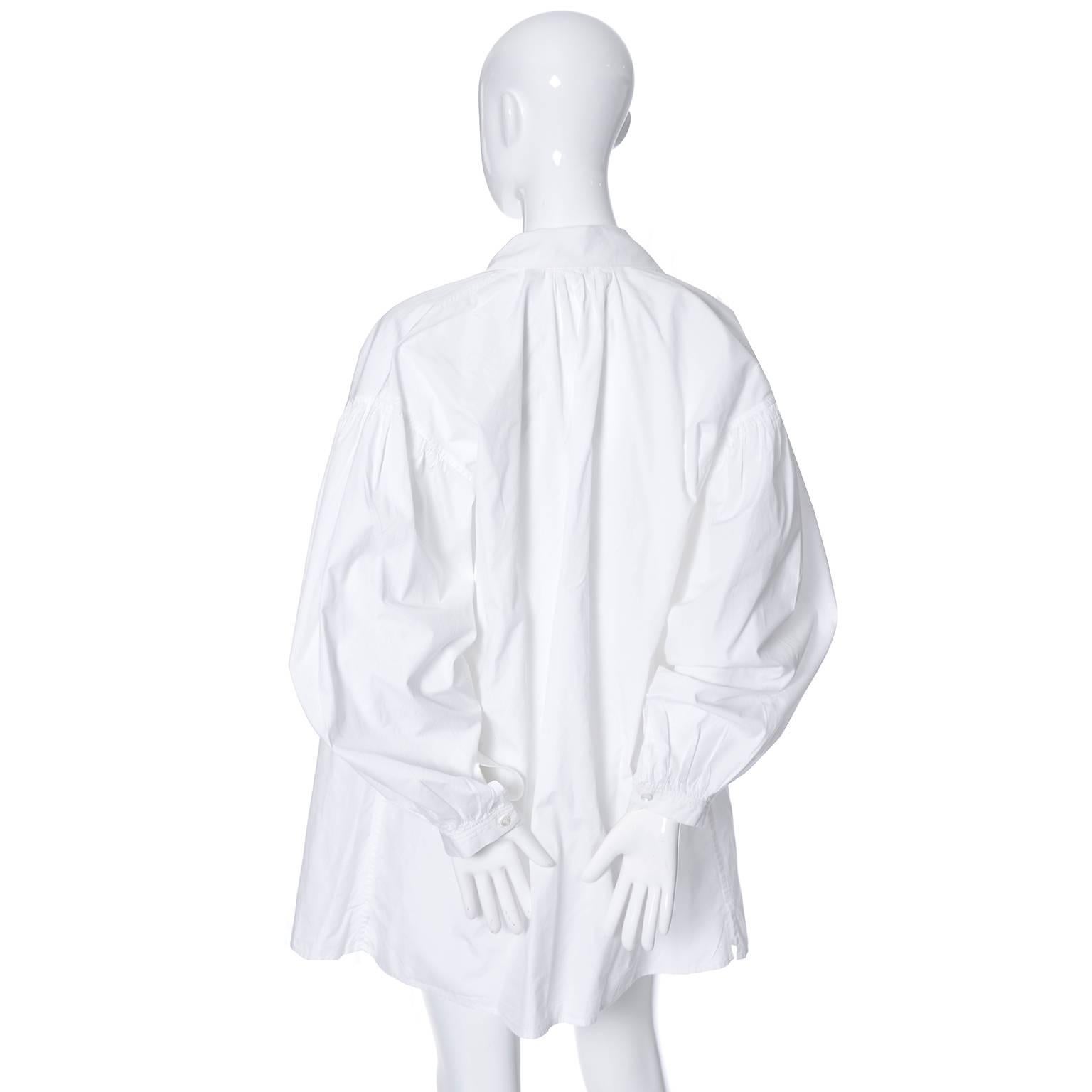 Women's Yohji Yamamoto Y's Oversized Vintage White Blouse Top Japan