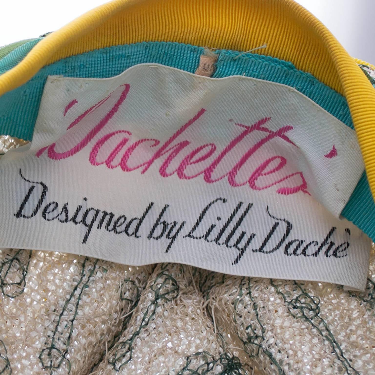 Lilly Dache Dachettes Vintage Hutband-Stickerei, gewebt, Mid-Century im Zustand „Hervorragend“ im Angebot in Portland, OR