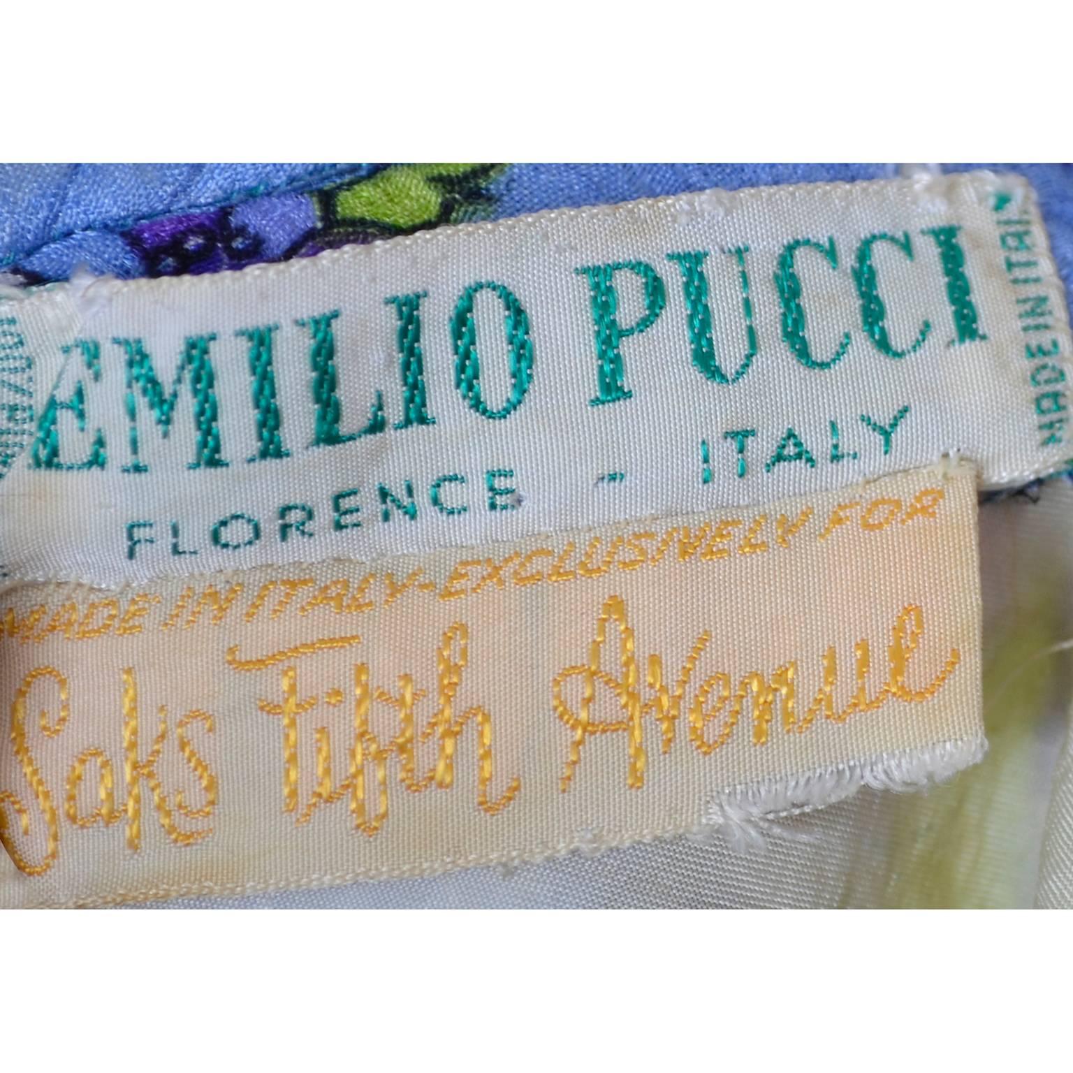 1960s Vintage Emilio Pucci Crinkle Silk Dress Signature Pop Art Mod Fabric 1