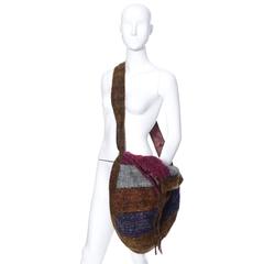 Nikos Hand Woven Wool 3 Piece Set With Wrap Sweater Scarf & Large Shoulder Bag