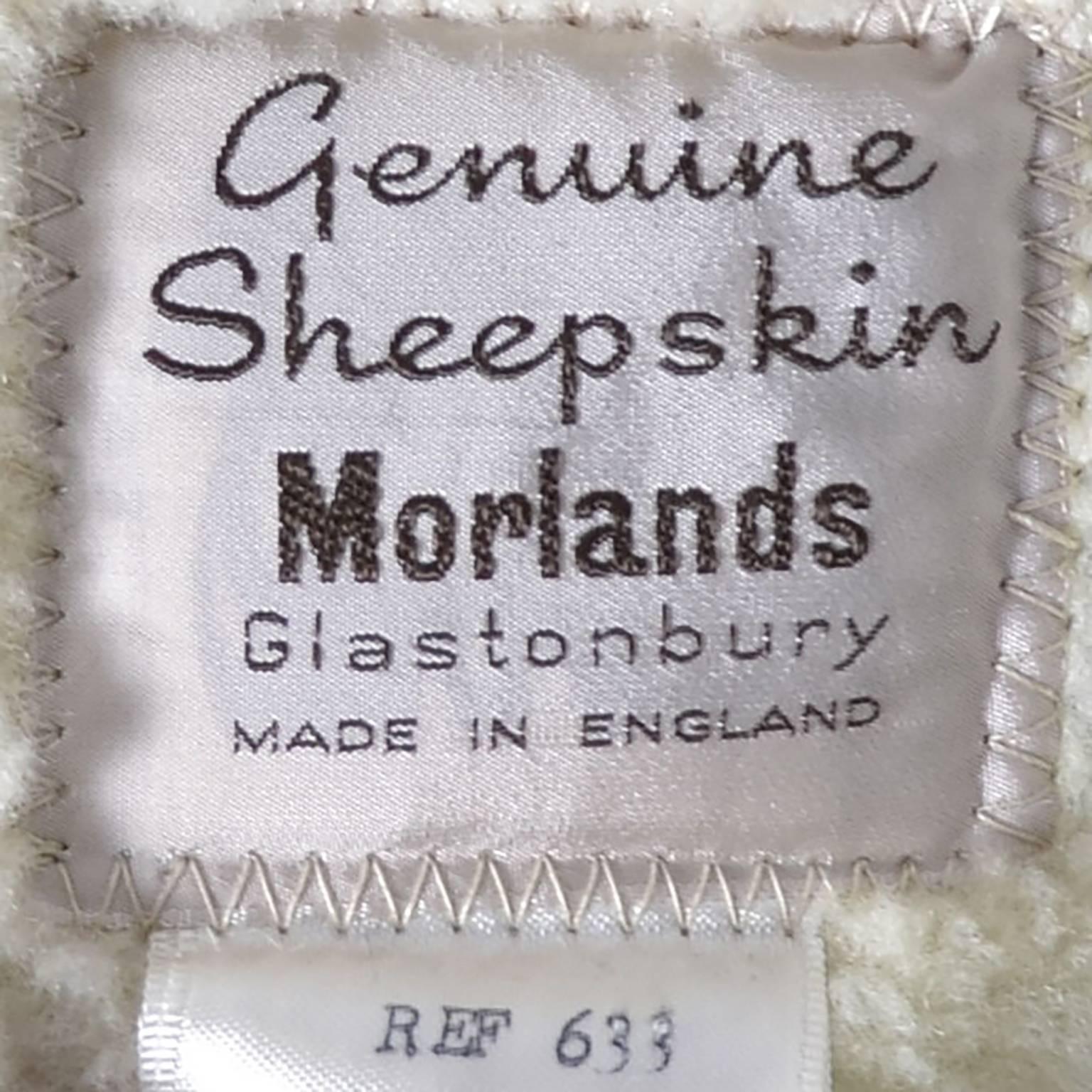 Women's Sheep Skin Vintage Pea Coat 1960s Morlands Glastonbury England Sheepskin Suede 