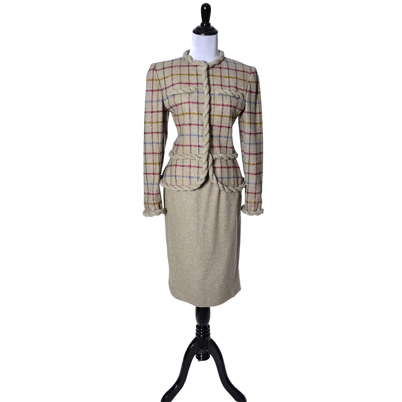 vintage tweed skirt suit