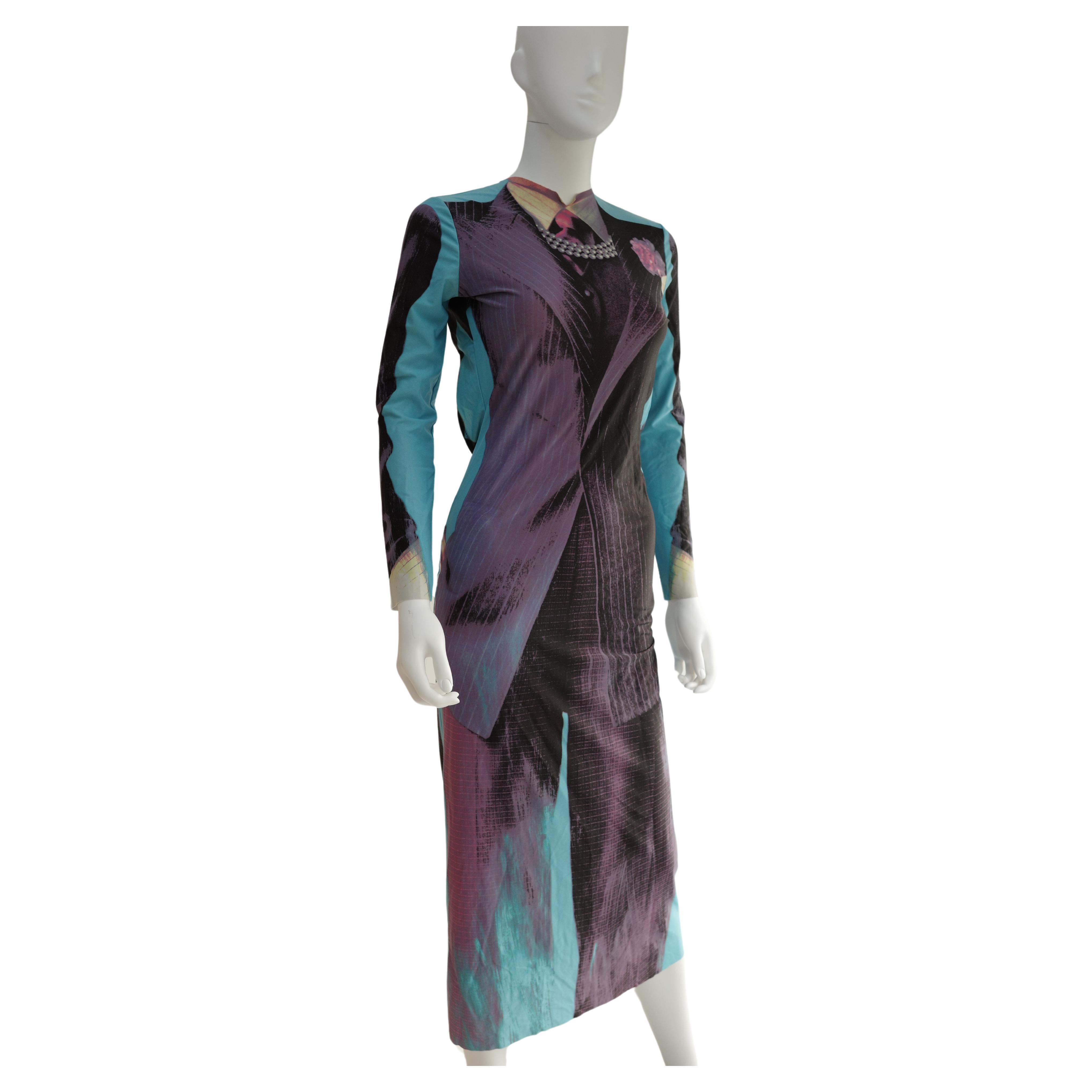 Jean Paul Gaultier A/W 1996 Tuxedo Print Dress  For Sale