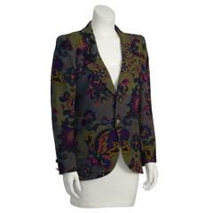 1980's Ungaro Khaki Floral Blazer