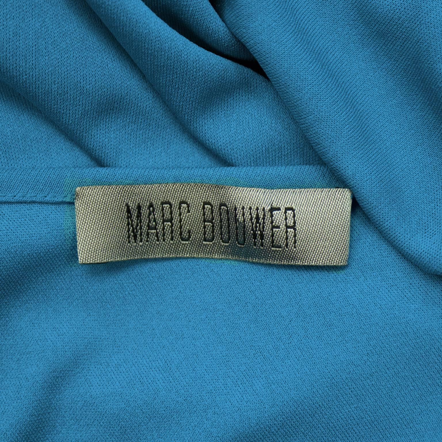 2000s Blue Marc Bouwer One Shoulder Gown  In Excellent Condition For Sale In Toronto, Ontario