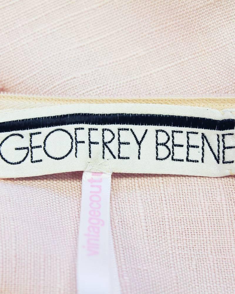 1960's Geoffrey Beene Pink Linen Dress In Excellent Condition In Toronto, Ontario