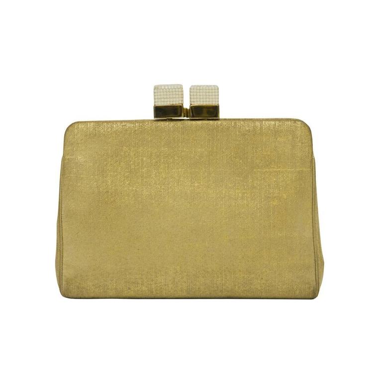 1970's Judith Leiber Gold Clutch For Sale at 1stdibs