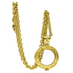Vintage 1995 Chanel Magnifying Glass Pendant Necklace 