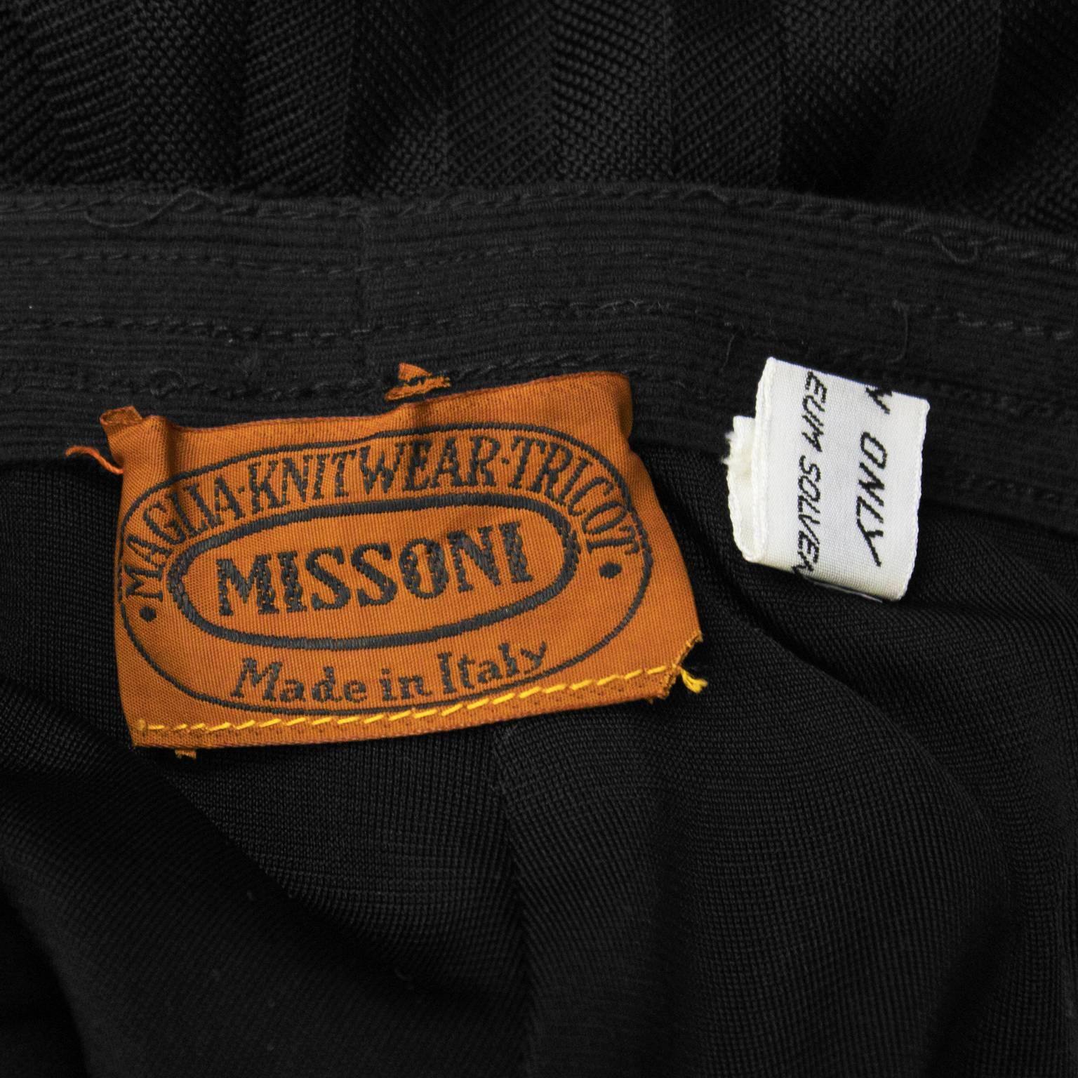 Women's or Men's 1970's Missoni Black Knit Palazzo Pants