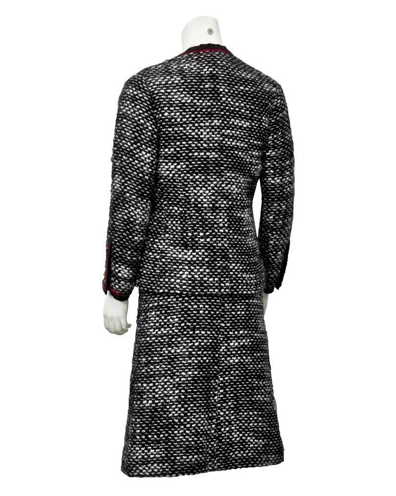 Black 1970's Chanel Haute Couture Boucle Dress and Jacket Set