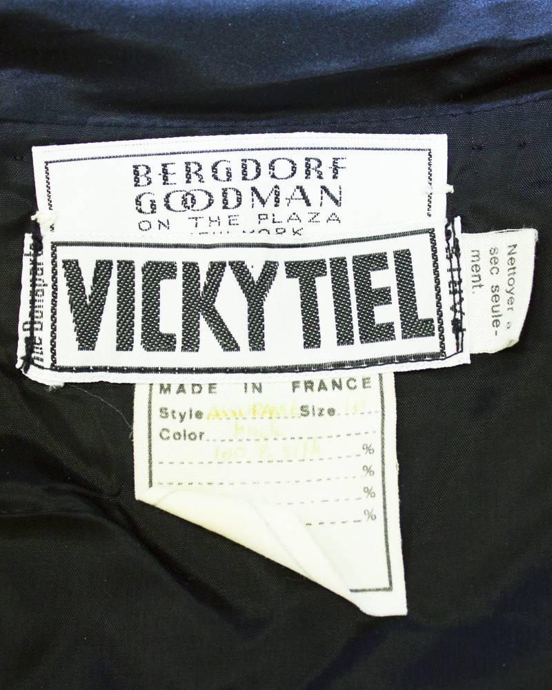 Vicky Tiel - Robe noire sans bretelles des années 1980 Pour femmes en vente