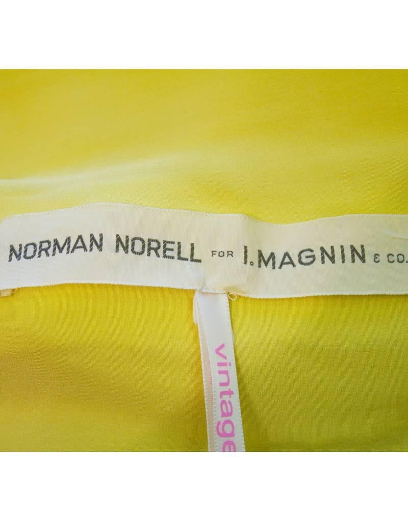 Women's 1960's Norell Yellow Knit Jersey Button Up Dress