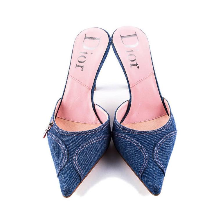 Christian Dior Denim Mules at 1stDibs dior denim heels, denim mule
