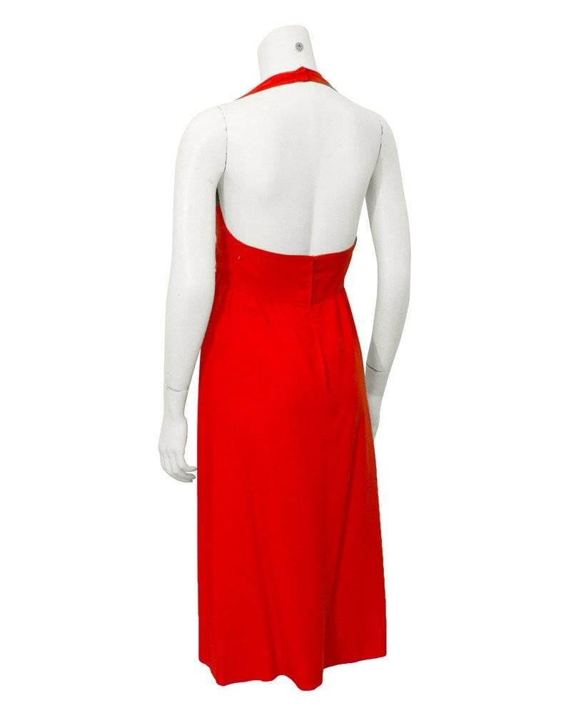 Malcolm Starr Red Halter Dress For Sale at 1stDibs | halter dress red ...