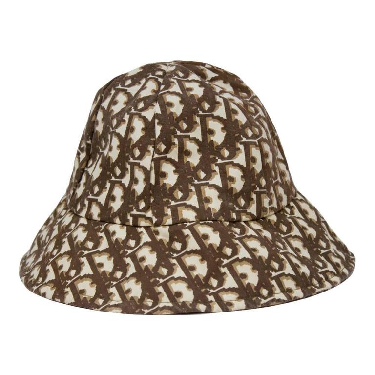 1970's Christian Dior Brown Monogram Bucket Hat at 1stDibs dior monogram bucket hat, christian