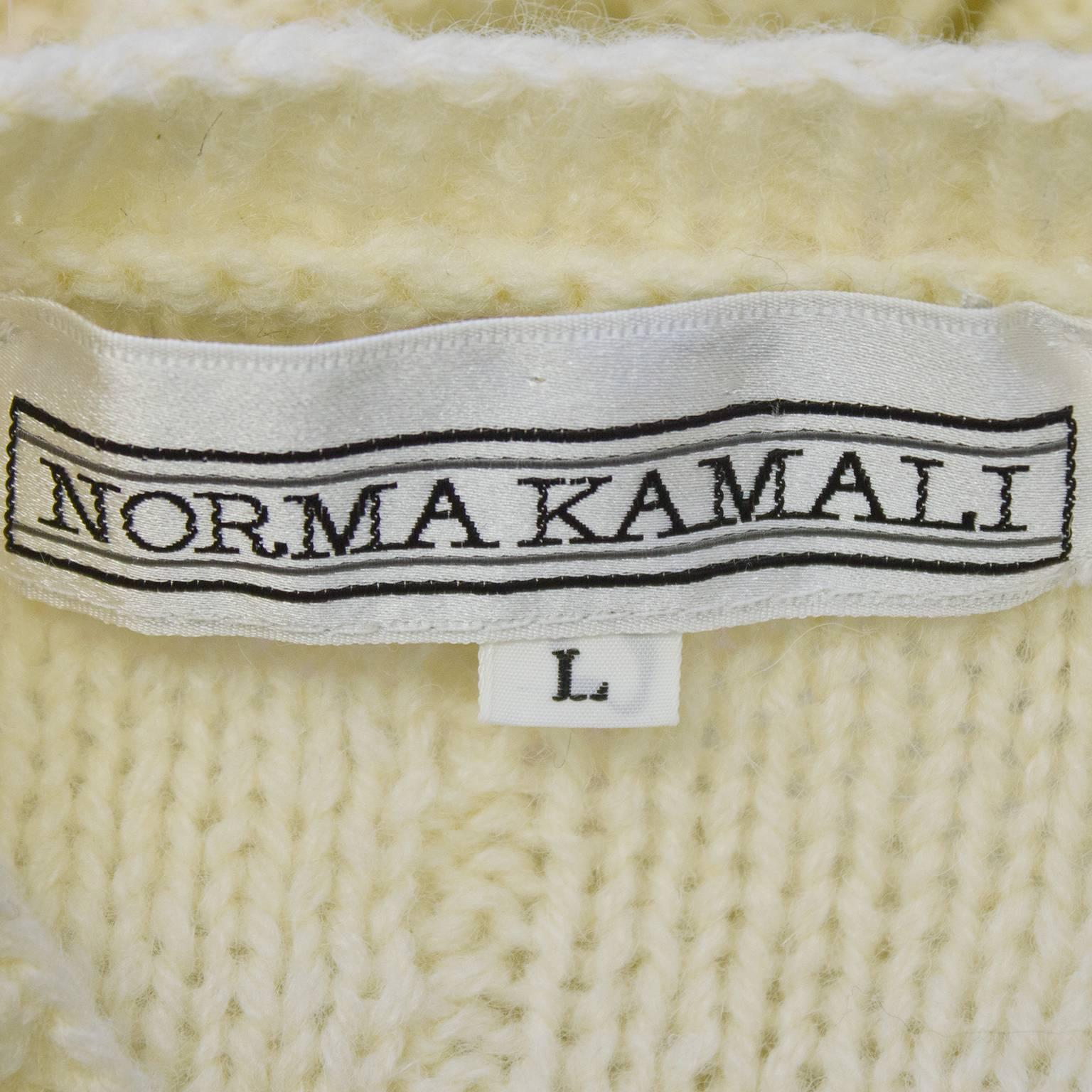 1980s Norma Kamali Aran Style Cable Knit Sweater 1