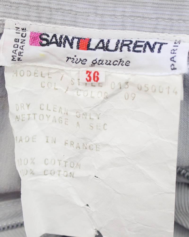 1970's YSL/Yves Saint Laurent Grey Corduroy Knickers 1