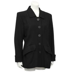 1980's YSL/Yves Saint Laurent Black Wool Blazer