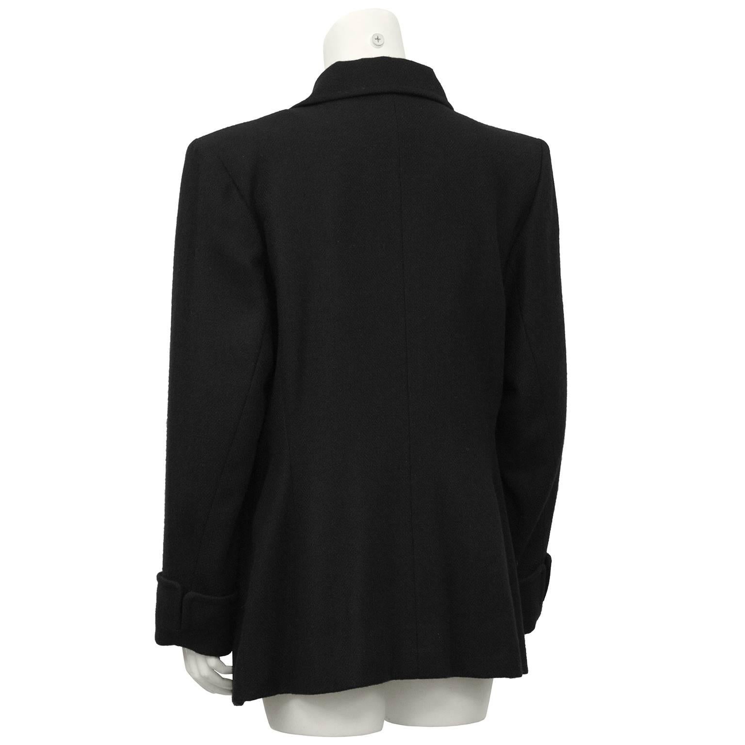 1980's YSL/Yves Saint Laurent Black Wool Blazer  In Excellent Condition For Sale In Toronto, Ontario