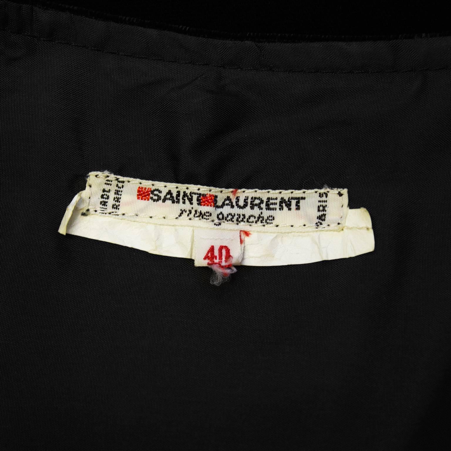 1980er Jahre YSL/Yves Saint Laurent Blazer aus schwarzer Wolle  Damen im Angebot