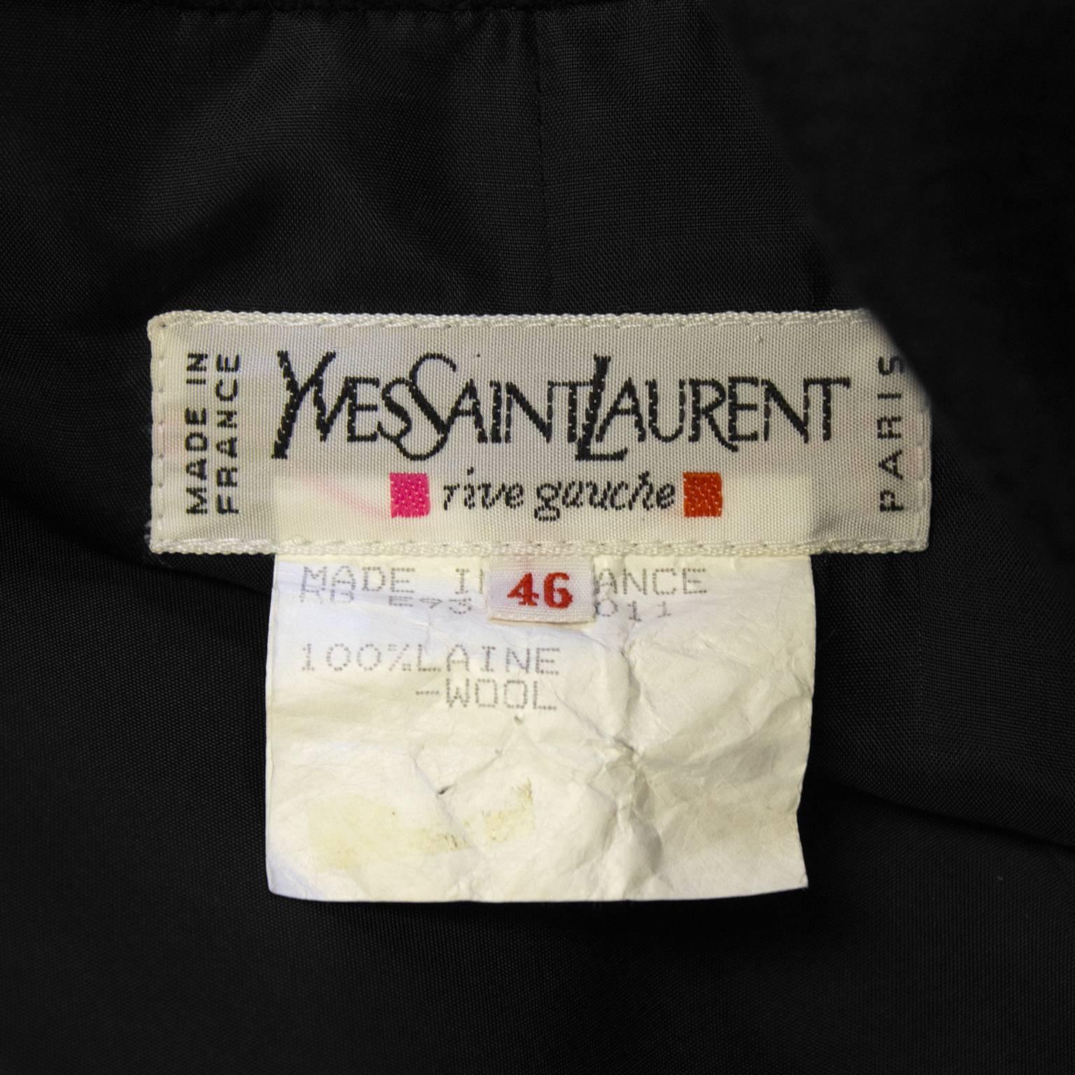 1980's Yves Saint Laurent Black Velvet Top & Lace Skirt Ensemble  For Sale 1