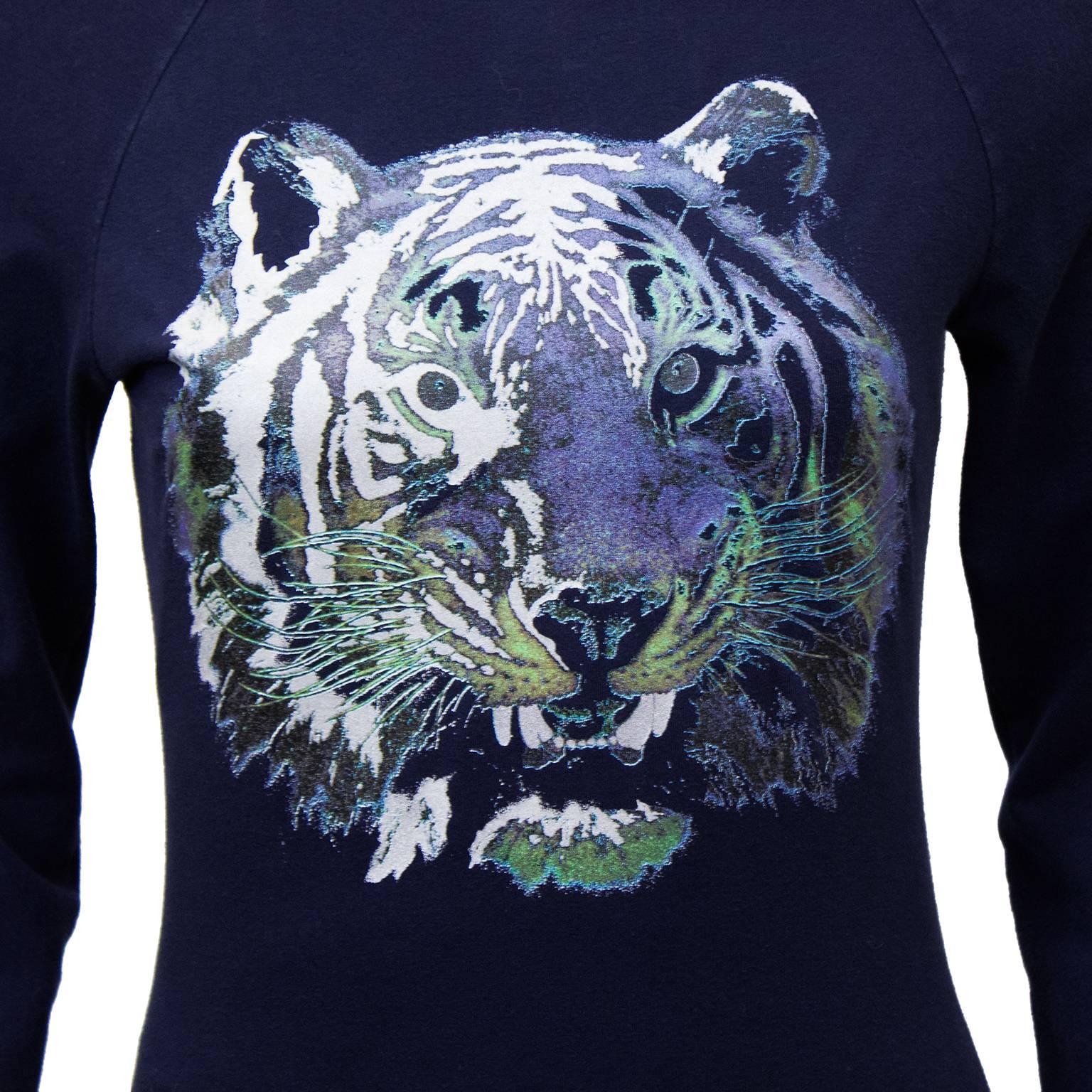 Circa 2000 Chloe Graphic Tiger Long Sleeve Shirt  In Excellent Condition In Toronto, Ontario