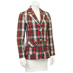 1960's Young Pendleton Red Tartan Wool Blazer