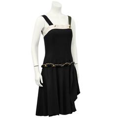 1980's Chanel Black and Cream Cocktail Dress