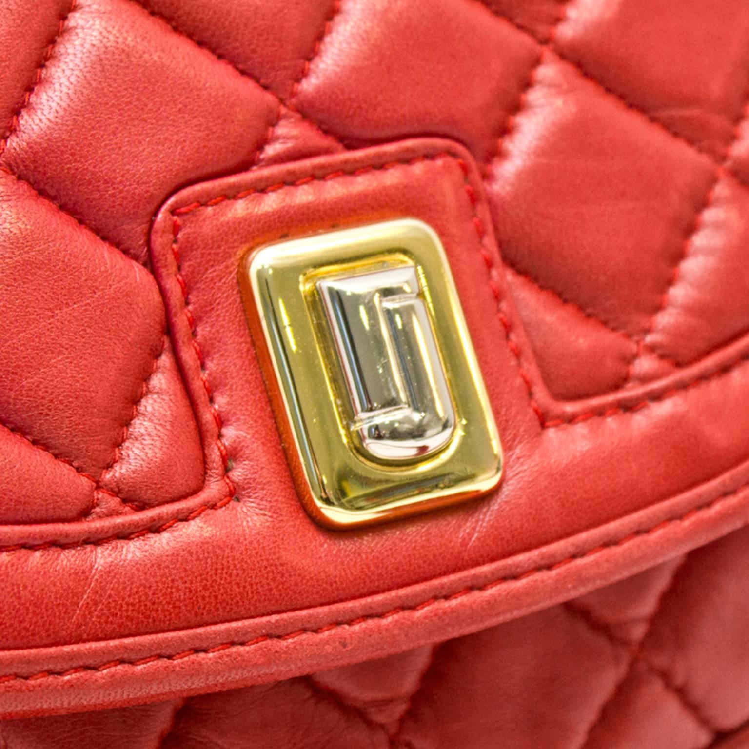 1980s Judith Leiber Red Quilted Lambskin Bag  1