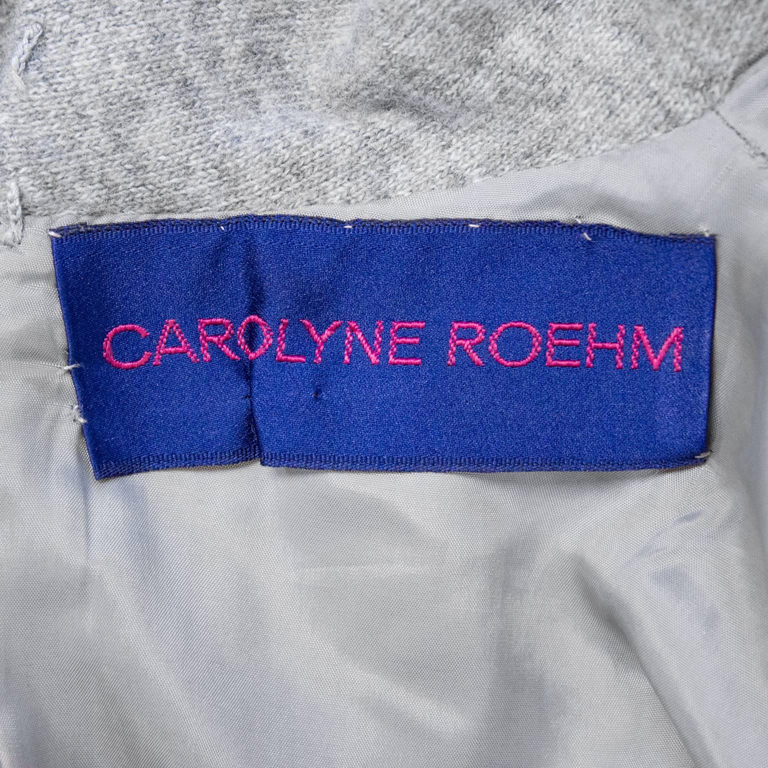 Women's 1980s Carolyne Roehm Grey Cashmere Dress 