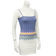 2000's Missoni Blue Knit Tank with Chevron Detailing