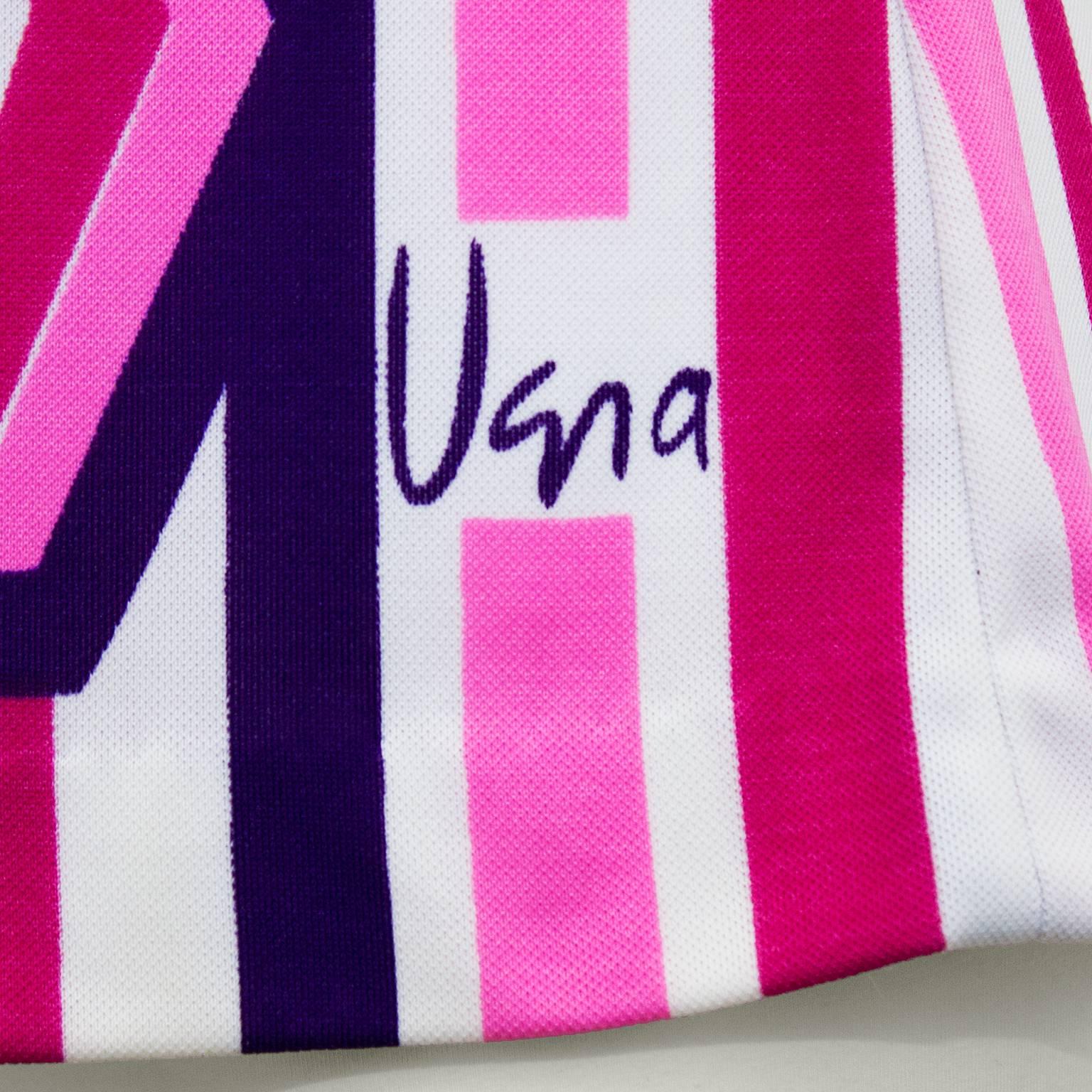 1960's Vera Super Mod Pink, Purple and White Graphic Tunic  In Excellent Condition In Toronto, Ontario