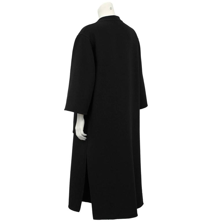 1970's Black Unlined Felted Wool Coat For Sale at 1stDibs | unlined ...