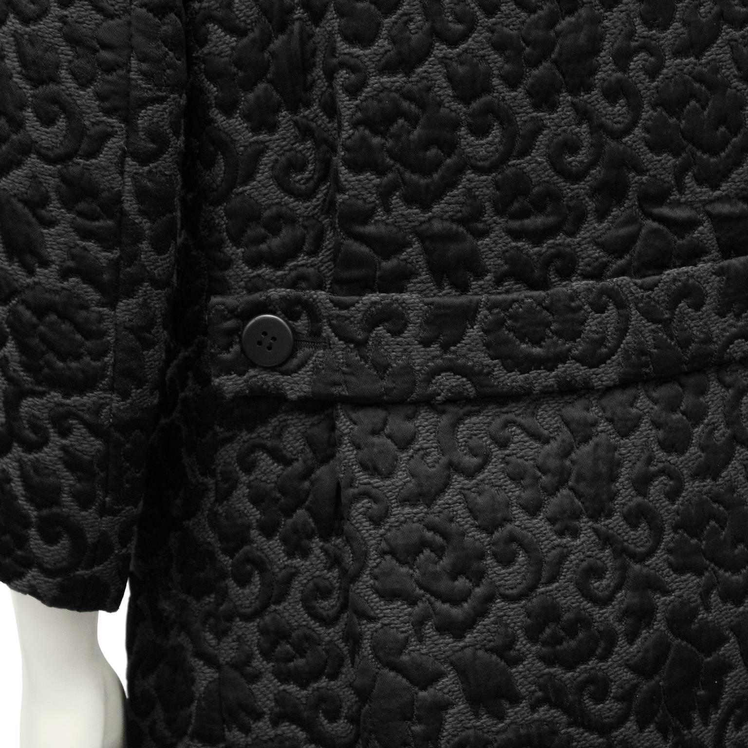 1970s Tiktiner Black Brocade Coat  For Sale 1